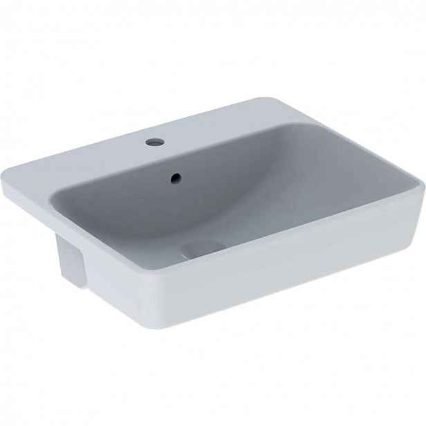 Geberit VariForm - Umyvadlo polozápustné, 55x45 cm, s přepadem, otvor pro baterii, bílá 500.681.01.1
