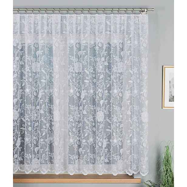 Mg Záclona s celkovým vzorem 54247 M Bílá 500 x 155 cm Obšitá M