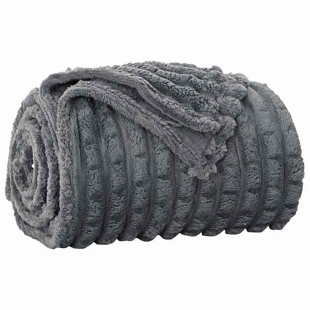 vidaXL Plažová deka Tmavě šedá 270 x 240 cm 1.66 kg Fleece