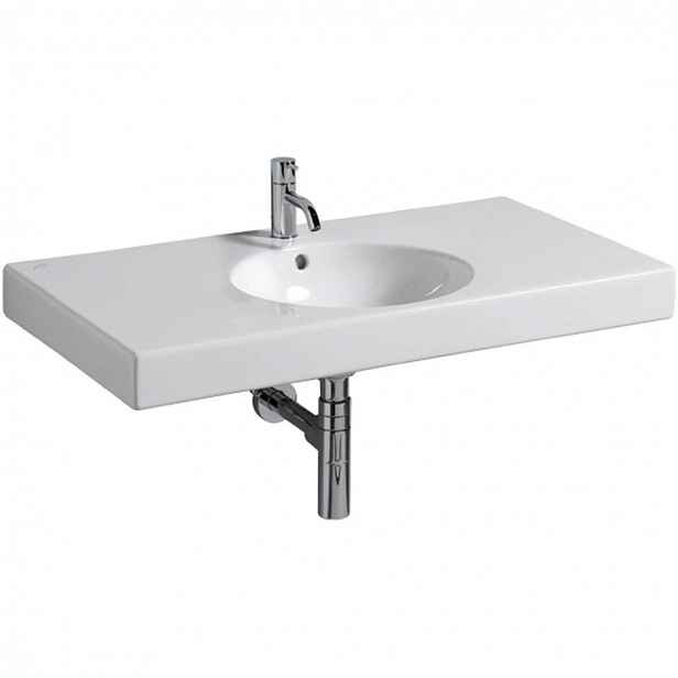 Geberit Preciosa II - Umyvadlo s odkládací plochou, 90x50x17 cm, s přepadem, otvor pro baterii, bílá 123290000
