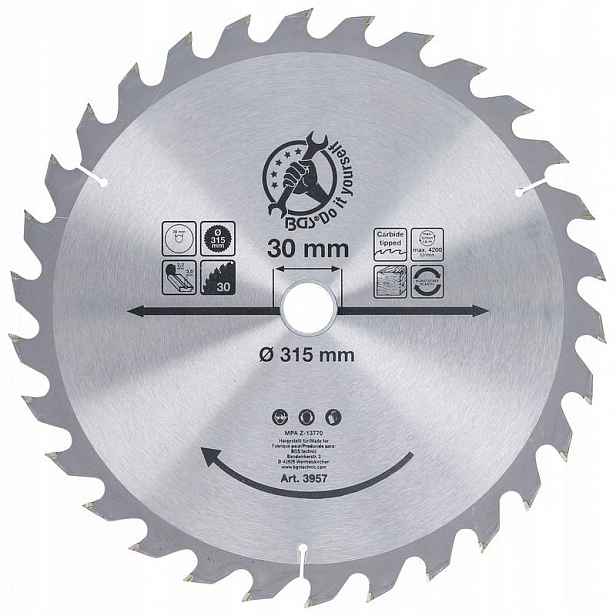 Pilový kotouč na dřevo Ø 315 x 30 x 3,0 mm 30 karbidových zubů