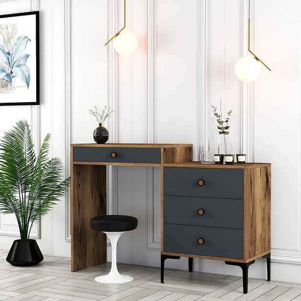 Toaletní stolek Lizbon 550 - Walnut, Anthracite