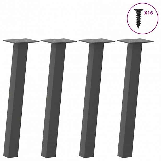 vidaXL Nohy ke konferenčnímu stolku 4 ks antracitové 42 cm ocelové
