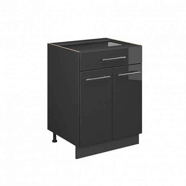 Vicco SPODNÍ SKŘÍŇKA KUCHYŇSKÉ LINKY Fame-Line Antracitový vysoký lesk 60 cm se zásuvkou, bez pracovní desky