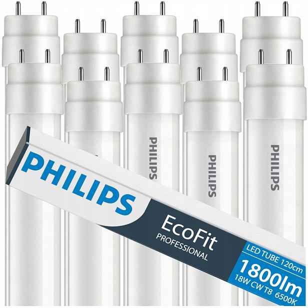 10x Led žárovka Tuba 120 cm 18W 6500k 1800lm G13 Philips Studená sada