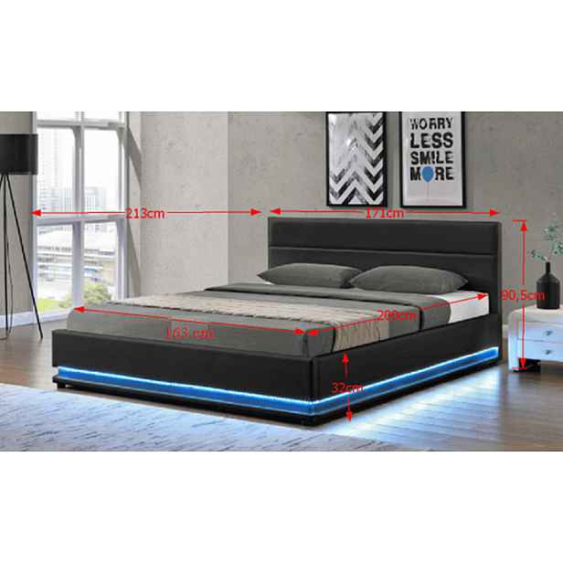 Postel BIRGET NEW s LED osvětlením Tempo Kondela