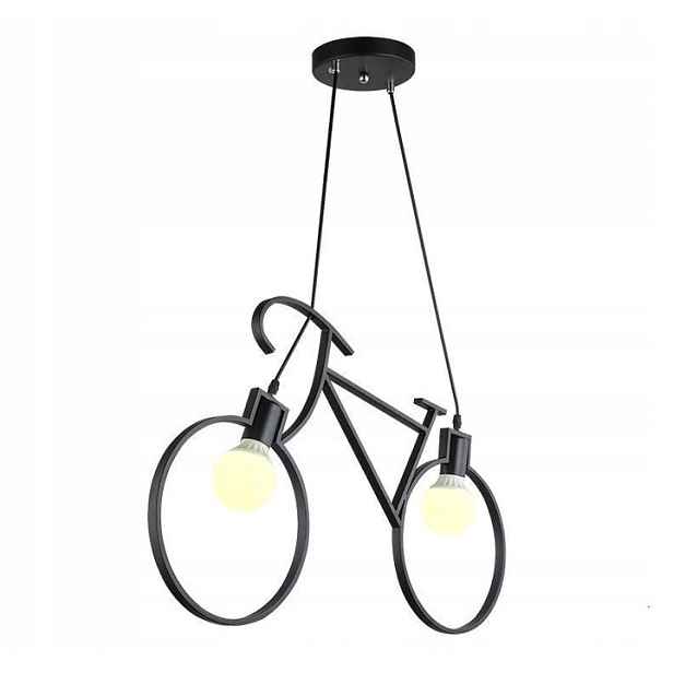 Stropní Svítidlo Černá Závěsná Kolo Loft Moderní Velká 68 cm E27