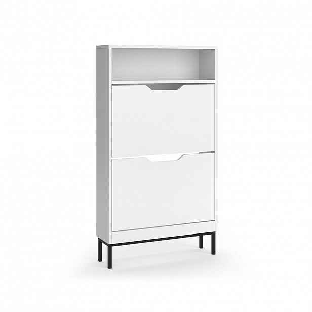 Vicco BOTNÍK NA BOTY Luca, Bílá, 59 x 105.5 cm se 2 výklopnými přihrádkami