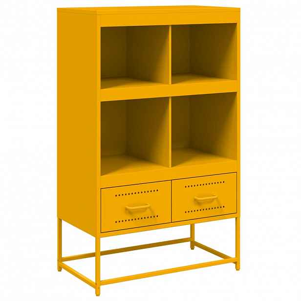 vidaXL Skříň highboard hořčicově žlutá 68x39x111,5 cm ocel
