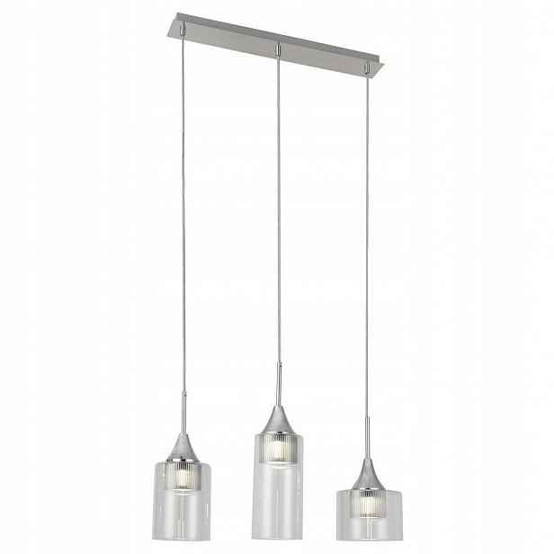 Závěsná lampa s tříbodovou lištou nad ostrov chrom