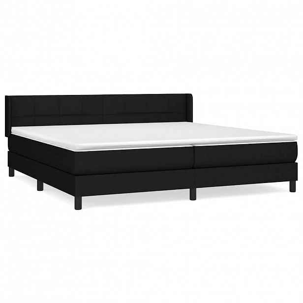 vidaXL Box spring postel s matrací černá 200x200 cm textil