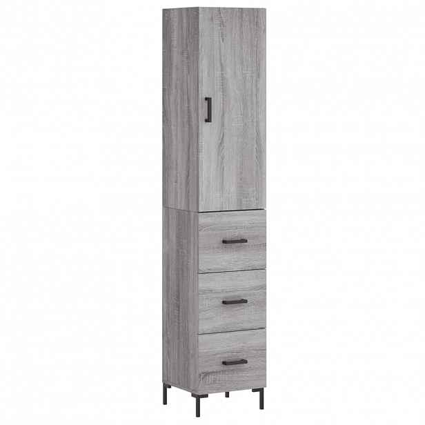 vidaXL Skříň highboard šedá sonoma 34,5 x 34 x 180 cm kompozitní dřevo