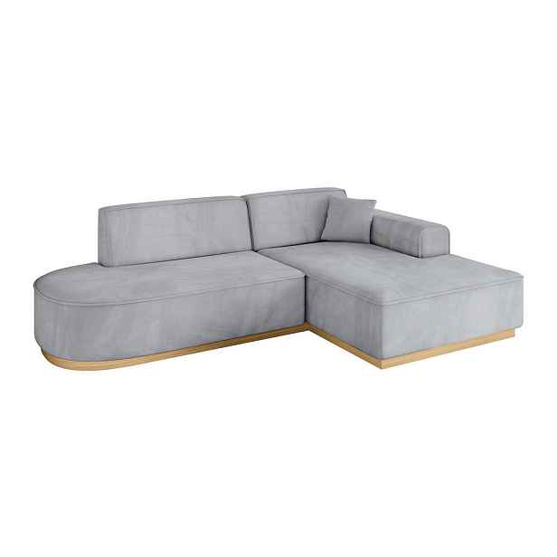 ALTDECOR ROHOVÁ SEDAČKA s otomanem, pravá IREA-L1-v2 232x165x80 Šedá Velur