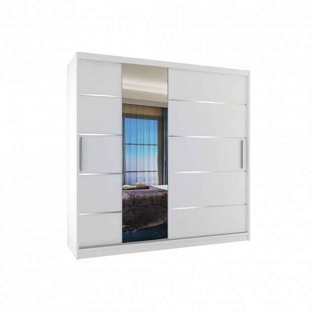 B BELINI GROUP POSUVNÁ SKŘÍŇ Verona MBP, Bílá Mat, 200 cm, se zrcadlem