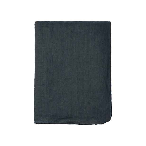 Lněný ubrus 160x300 cm Broste GRACIE - šedočerný