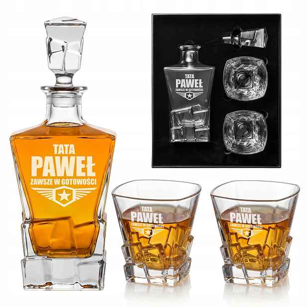 Set Karafa 850 ml 2 Sklenice Gravírování Dárek pro tatínka ke Dni otců