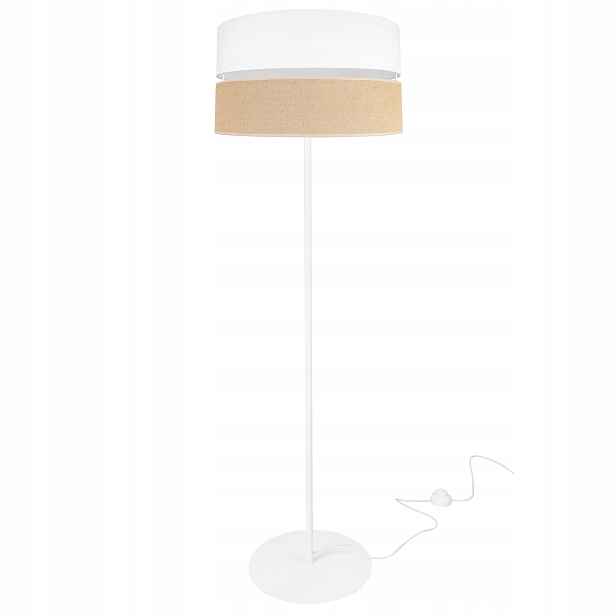 Stojací Lampa Kovová Stínidlo 40 CM Bílá