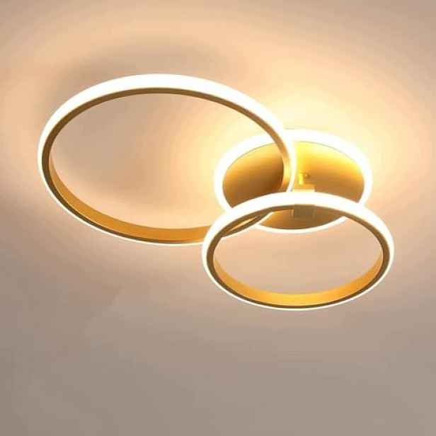 Stropní Led lampa zlatý kruhový lustr Ring moderní obývací pokoj 42W 3000K