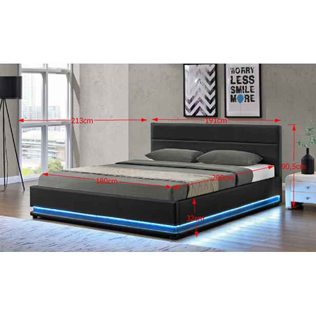 Postel BIRGET NEW s LED osvětlením Tempo Kondela