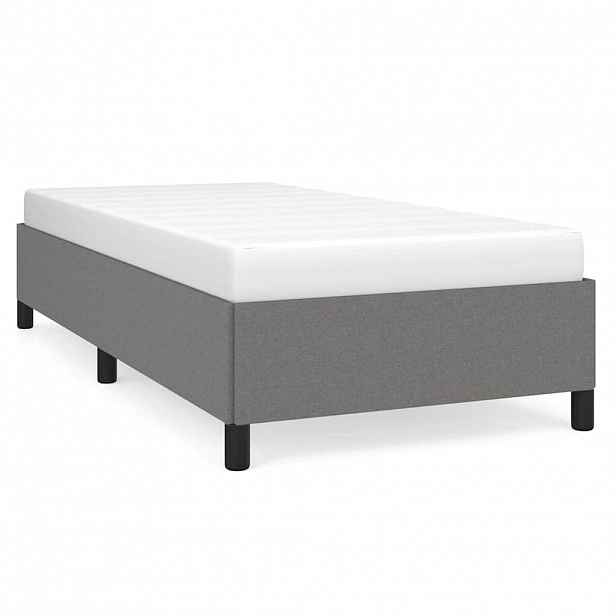 vidaXL Rám postele bez matrace tmavě šedá 90 x 190 cm textil
