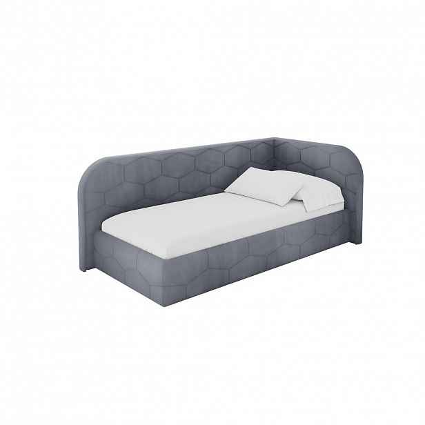 ALTDECOR JEDNOLŮŽKOVÁ POSTEL pro mládež s úložným prostorem, vlevo - JAXY 80x200 šedá