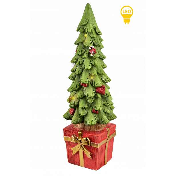 Figurka Vánočního Stromku S Ledem, Keramická Vánoční Dekorace Do Domu, Zelená, 64 CM