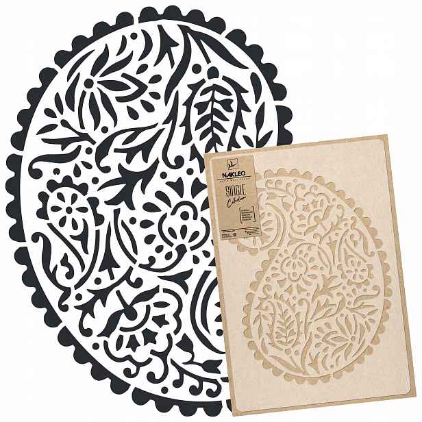 Malířská šablona Vícenásobná L 59x95 cm Perský Vzor Dekor Slzy Paisley Motiv