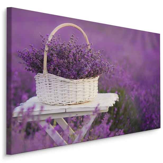 Plátno Proutěný Košík S Levandulí Varianta: 100x70