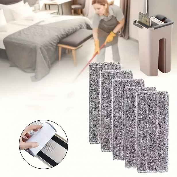 TEMU 5 ks Silné absorpční návleky na mop - Rychlá absorpce, opakovaně použitelné, vhodné na dřevo, dlaždice, vinylové podlahy - Kompatibilní s
