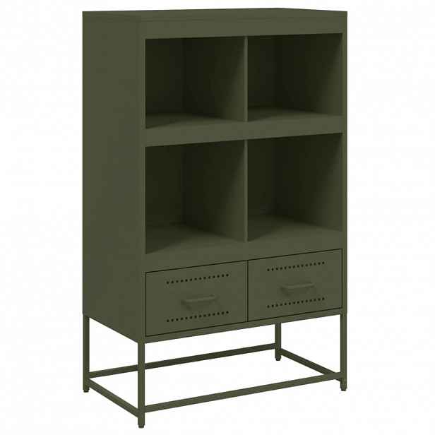vidaXL Skříň highboard olivově zelená 68 x 39 x 111,5 cm ocel