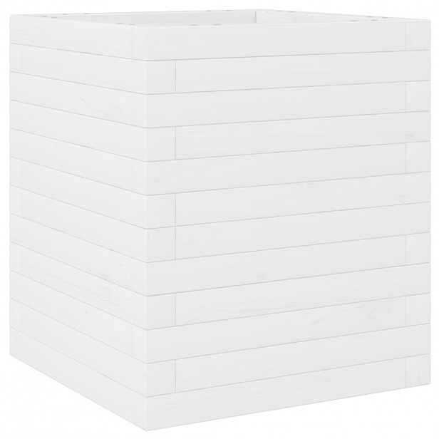 vidaXL Zahradní truhlík bílý 40x40x46 cm masivní borové dřevo