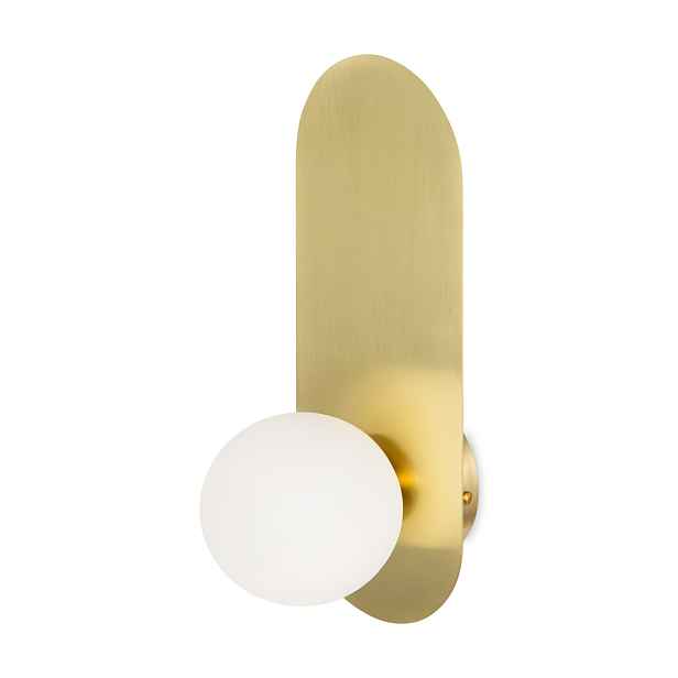 Zlatá oválná nástěnná lampa Bao skleněná koule bílá 1xG9 28W Maytoni