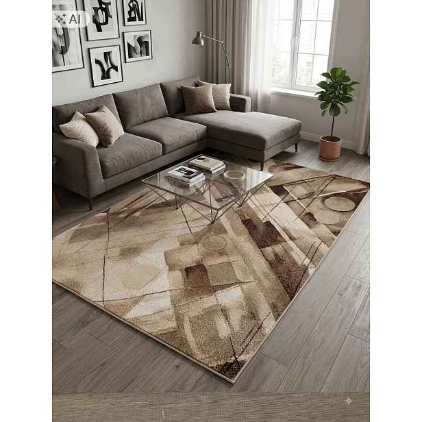 Koberec do obývacího pokoje 160 x 230 cm, vícebarevný, měkký vlas, plyšový