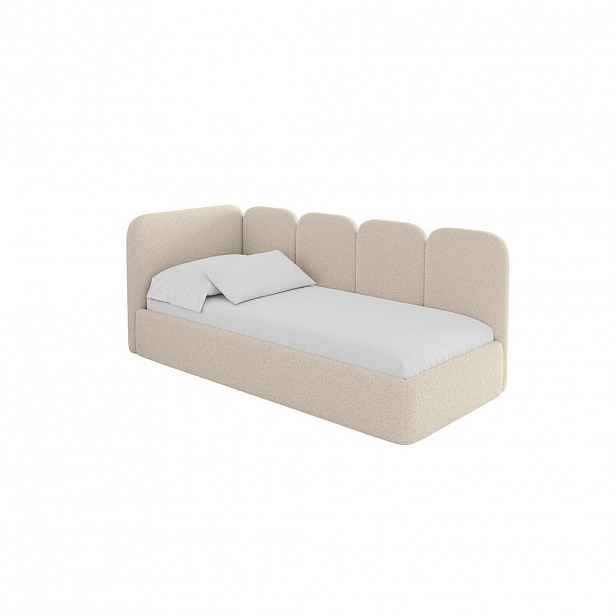 ALTDECOR JEDNOLŮŽKOVÁ POSTEL pro mládež s úložným prostorem, vpravo - VELY 80x200 tmavě béžová