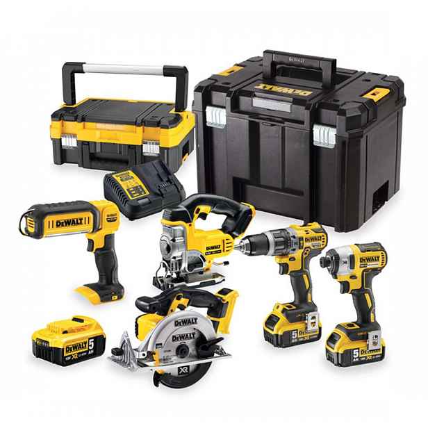 DeWALT - 11dílná sada AKU nářadí, baterií a nabíječky DCK551P3T