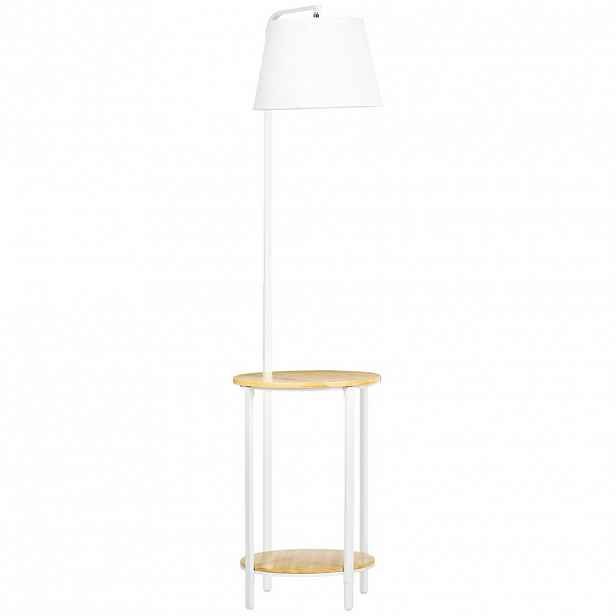 HOMCOM STOJACÍ LAMPY, stojací lampa se 2 odkládacími plochami, 40 W stojací lampa, stojací svítidlo, kov