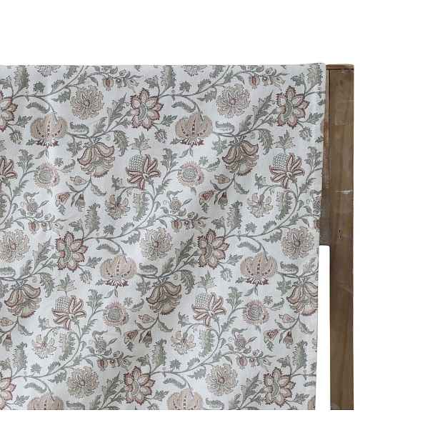 Krémový bavlněný ubrus s květy Aix Wild Flowers - 140*240 cm Chic Antique