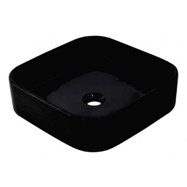 Olsen spa Umyvadlo na desku NOVA 42×42 cm; bez otvoru; černé lesklé