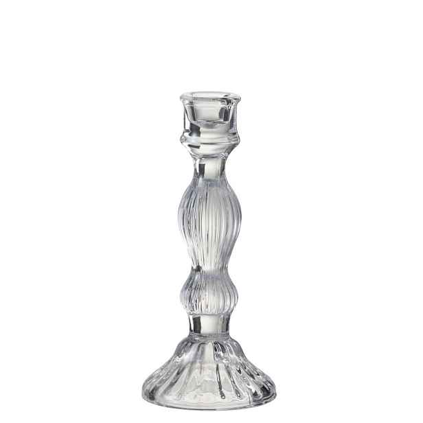 Skleněný transparentní svícen Candelero - ∅ 9*20 cm J-Line by Jolipa