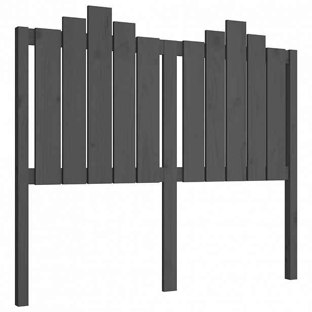 vidaXL Čelo postele šedé 126 x 4 x 110 cm masivní borovice
