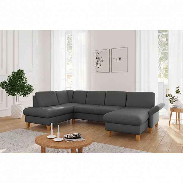 Sit & More SEDACÍ SOUPRAVA, textil, tmavě šedá