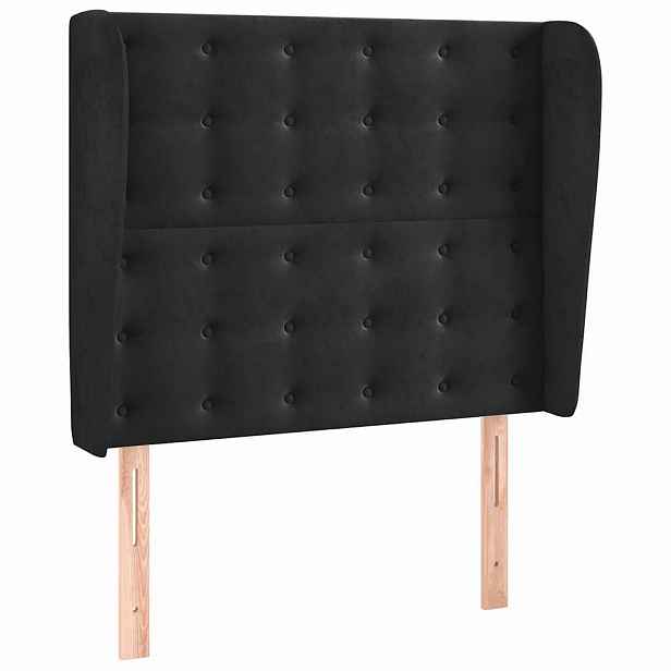 vidaXL Čelo postele typu ušák černé 83 x 23 x 118/128 cm samet