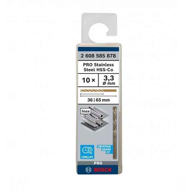 Bosch - Sada vrtáků do kovu, 3,3x65 mm, 10 ks 2608585878