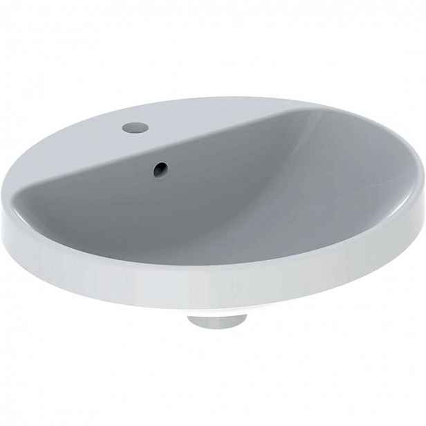 Geberit VariForm - Umyvadlo zápustné 50x45 cm, s přepadem, otvor pro baterii, bílá 500.712.01.2