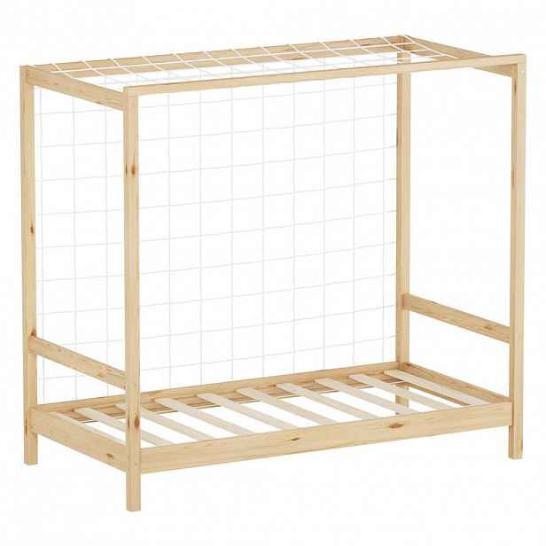 ML-DESIGN DĚTSKÁ postel ve tvaru fotbalové brány 80 × 160 cm, přírodní