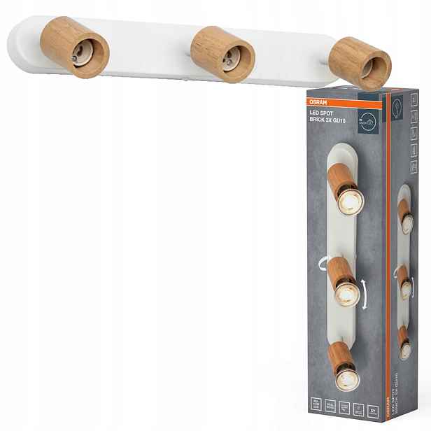 Nástěnné svítidlo stropní svítidlo Led reflektor Spot 3xGU10 Dřevo Brick Osram
