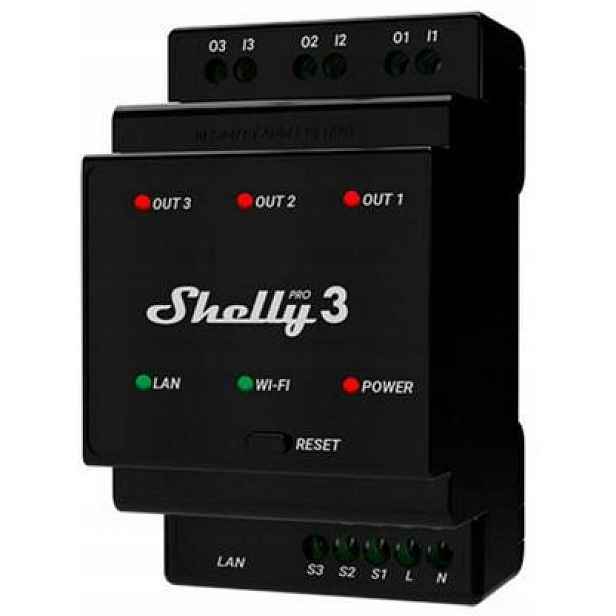 Shelly Pro 3 Din Wifi 3-KANÁLOVÝ Smart Home Relé