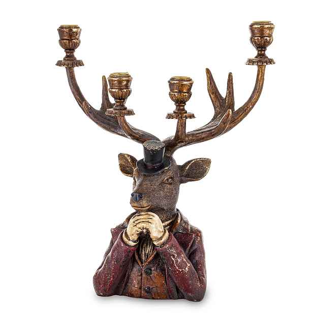 Vánoční svícen plast 42x36x16 cm figurka sob