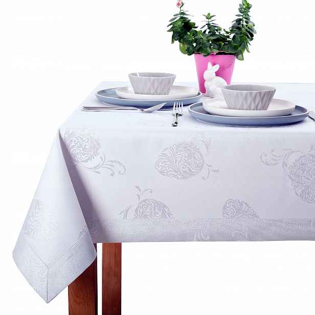 Velikonoční běhoun odolný proti skvrnám stříbrná vajíčka 50 x 180 cm