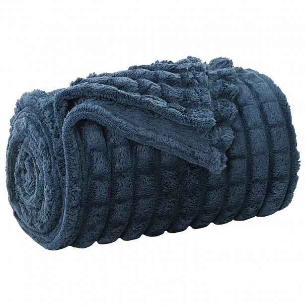 vidaXL Plažová deka Námořnická modrá 200 x 150 cm 0.75 kg Fleece